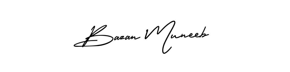 Also You can easily find your signature by using the search form. We will create Bazan Muneeb name handwritten signature images for you free of cost using AmerikaSignatureDemo-Regular sign style. Bazan Muneeb signature style 3 images and pictures png