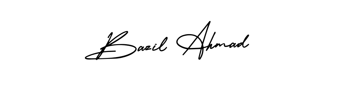 How to make Bazil Ahmad name signature. Use AmerikaSignatureDemo-Regular style for creating short signs online. This is the latest handwritten sign. Bazil Ahmad signature style 3 images and pictures png