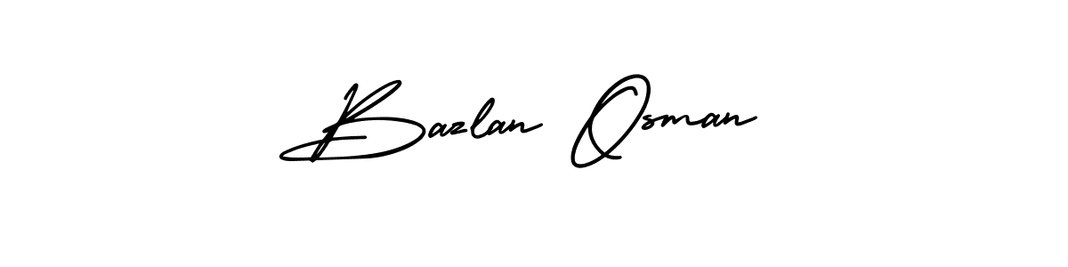 It looks lik you need a new signature style for name Bazlan Osman. Design unique handwritten (AmerikaSignatureDemo-Regular) signature with our free signature maker in just a few clicks. Bazlan Osman signature style 3 images and pictures png