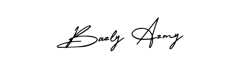 This is the best signature style for the Bazly Azmy name. Also you like these signature font (AmerikaSignatureDemo-Regular). Mix name signature. Bazly Azmy signature style 3 images and pictures png