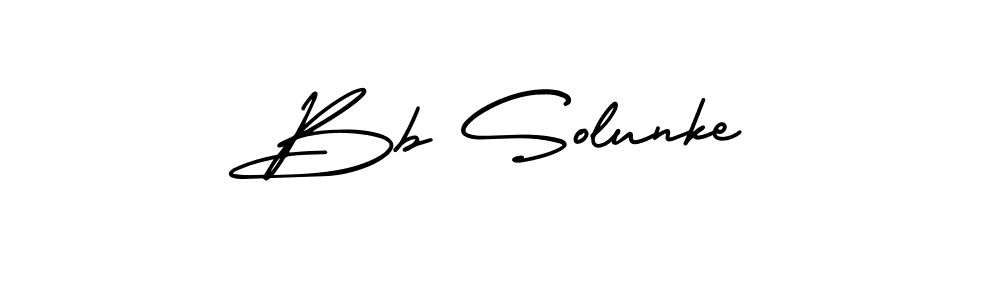 How to make Bb Solunke name signature. Use AmerikaSignatureDemo-Regular style for creating short signs online. This is the latest handwritten sign. Bb Solunke signature style 3 images and pictures png