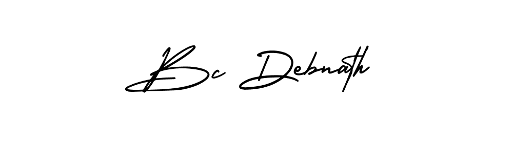 You should practise on your own different ways (AmerikaSignatureDemo-Regular) to write your name (Bc Debnath) in signature. don't let someone else do it for you. Bc Debnath signature style 3 images and pictures png