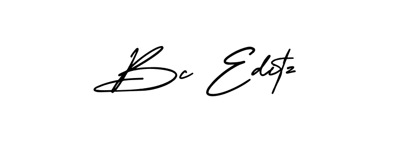 The best way (AmerikaSignatureDemo-Regular) to make a short signature is to pick only two or three words in your name. The name Bc Editz include a total of six letters. For converting this name. Bc Editz signature style 3 images and pictures png