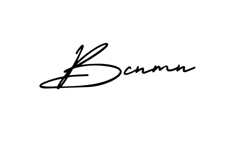 How to make Bcnmn name signature. Use AmerikaSignatureDemo-Regular style for creating short signs online. This is the latest handwritten sign. Bcnmn signature style 3 images and pictures png