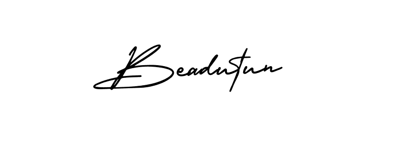 Beadutun stylish signature style. Best Handwritten Sign (AmerikaSignatureDemo-Regular) for my name. Handwritten Signature Collection Ideas for my name Beadutun. Beadutun signature style 3 images and pictures png