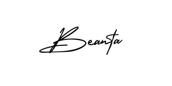 Make a beautiful signature design for name Beanta. With this signature (AmerikaSignatureDemo-Regular) style, you can create a handwritten signature for free. Beanta signature style 3 images and pictures png