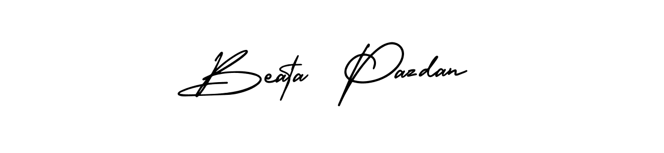 Also You can easily find your signature by using the search form. We will create Beata  Pazdan name handwritten signature images for you free of cost using AmerikaSignatureDemo-Regular sign style. Beata  Pazdan signature style 3 images and pictures png