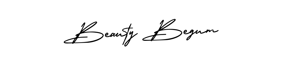 The best way (AmerikaSignatureDemo-Regular) to make a short signature is to pick only two or three words in your name. The name Beauty Begum include a total of six letters. For converting this name. Beauty Begum signature style 3 images and pictures png