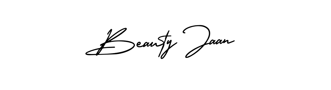 You should practise on your own different ways (AmerikaSignatureDemo-Regular) to write your name (Beauty Jaan) in signature. don't let someone else do it for you. Beauty Jaan signature style 3 images and pictures png