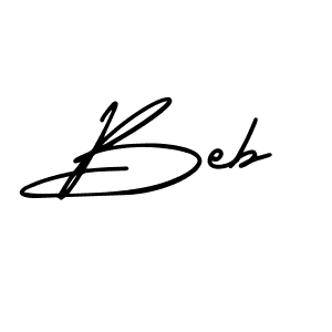 How to make Beb name signature. Use AmerikaSignatureDemo-Regular style for creating short signs online. This is the latest handwritten sign. Beb signature style 3 images and pictures png