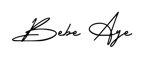 Download transparent PNG signature for name Bebe Aye styled with AmerikaSignatureDemo-Regular font. Ready to paste directly into PDF and Word agreements. Bebe Aye signature style 3 images and pictures png