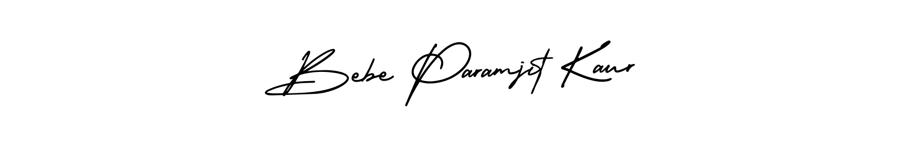 This is the best signature style for the Bebe Paramjit Kaur name. Also you like these signature font (AmerikaSignatureDemo-Regular). Mix name signature. Bebe Paramjit Kaur signature style 3 images and pictures png