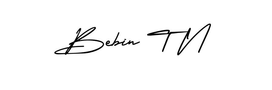 if you are searching for the best signature style for your name Bebin T N. so please give up your signature search. here we have designed multiple signature styles  using AmerikaSignatureDemo-Regular. Bebin T N signature style 3 images and pictures png