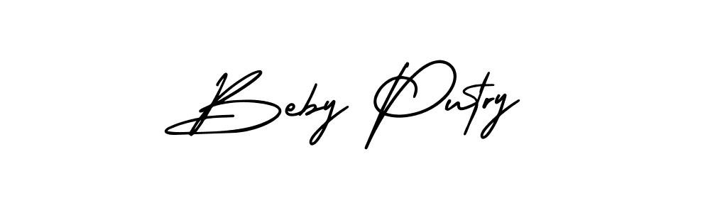 Beby Putry stylish signature style. Best Handwritten Sign (AmerikaSignatureDemo-Regular) for my name. Handwritten Signature Collection Ideas for my name Beby Putry. Beby Putry signature style 3 images and pictures png