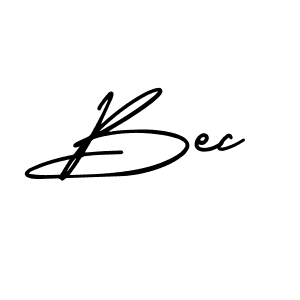 How to make Bec name signature. Use AmerikaSignatureDemo-Regular style for creating short signs online. This is the latest handwritten sign. Bec signature style 3 images and pictures png