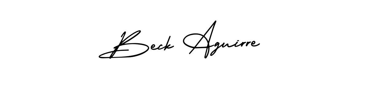 Use a signature maker to create a handwritten signature online. With this signature software, you can design (AmerikaSignatureDemo-Regular) your own signature for name Beck Aguirre. Beck Aguirre signature style 3 images and pictures png