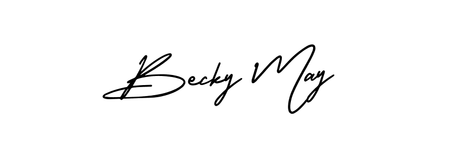 Make a beautiful signature design for name Becky May. With this signature (AmerikaSignatureDemo-Regular) style, you can create a handwritten signature for free. Becky May signature style 3 images and pictures png
