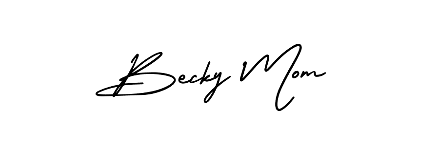 How to make Becky Mom name signature. Use AmerikaSignatureDemo-Regular style for creating short signs online. This is the latest handwritten sign. Becky Mom signature style 3 images and pictures png