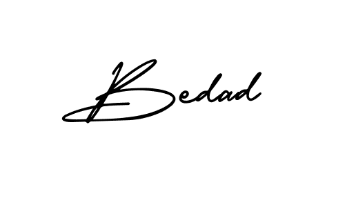 You should practise on your own different ways (AmerikaSignatureDemo-Regular) to write your name (Bedad) in signature. don't let someone else do it for you. Bedad signature style 3 images and pictures png