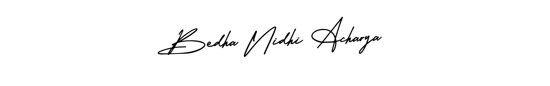 It looks lik you need a new signature style for name Bedha Nidhi Acharya. Design unique handwritten (AmerikaSignatureDemo-Regular) signature with our free signature maker in just a few clicks. Bedha Nidhi Acharya signature style 3 images and pictures png