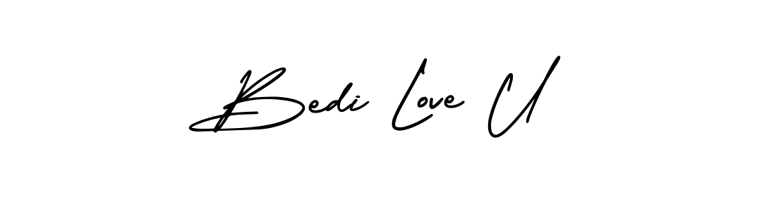 The best way (AmerikaSignatureDemo-Regular) to make a short signature is to pick only two or three words in your name. The name Bedi Love U include a total of six letters. For converting this name. Bedi Love U signature style 3 images and pictures png