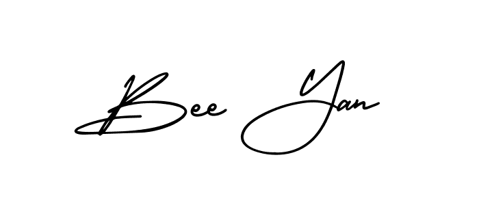 You should practise on your own different ways (AmerikaSignatureDemo-Regular) to write your name (Bee Yan) in signature. don't let someone else do it for you. Bee Yan signature style 3 images and pictures png