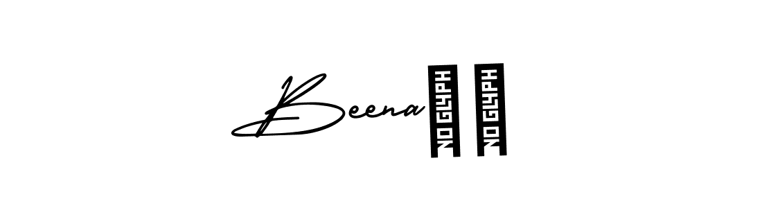 The best way (AmerikaSignatureDemo-Regular) to make a short signature is to pick only two or three words in your name. The name Beena❤️ include a total of six letters. For converting this name. Beena❤️ signature style 3 images and pictures png