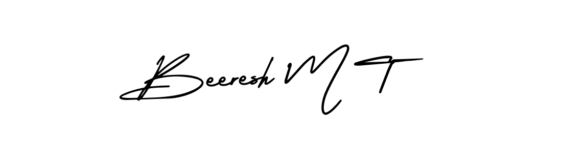 It looks lik you need a new signature style for name Beeresh M T. Design unique handwritten (AmerikaSignatureDemo-Regular) signature with our free signature maker in just a few clicks. Beeresh M T signature style 3 images and pictures png