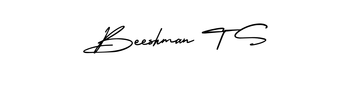 Beeshman T S stylish signature style. Best Handwritten Sign (AmerikaSignatureDemo-Regular) for my name. Handwritten Signature Collection Ideas for my name Beeshman T S. Beeshman T S signature style 3 images and pictures png