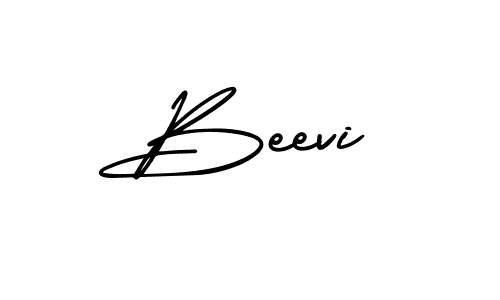 You should practise on your own different ways (AmerikaSignatureDemo-Regular) to write your name (Beevi) in signature. don't let someone else do it for you. Beevi signature style 3 images and pictures png