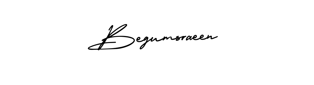 How to make Begumsraeen signature? AmerikaSignatureDemo-Regular is a professional autograph style. Create handwritten signature for Begumsraeen name. Begumsraeen signature style 3 images and pictures png