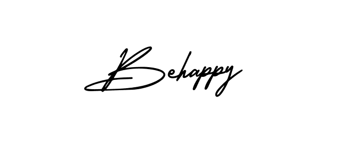The best way (AmerikaSignatureDemo-Regular) to make a short signature is to pick only two or three words in your name. The name Behappy include a total of six letters. For converting this name. Behappy signature style 3 images and pictures png