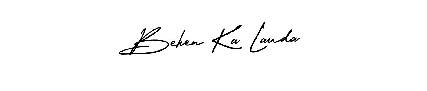 Create a beautiful signature design for name Behen Ka Lauda. With this signature (AmerikaSignatureDemo-Regular) fonts, you can make a handwritten signature for free. Behen Ka Lauda signature style 3 images and pictures png
