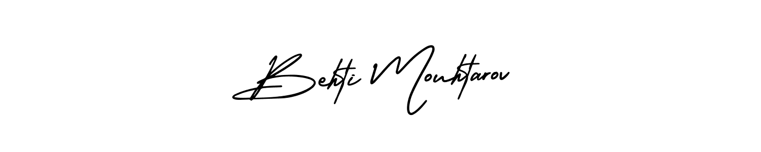 Behti Mouhtarov stylish signature style. Best Handwritten Sign (AmerikaSignatureDemo-Regular) for my name. Handwritten Signature Collection Ideas for my name Behti Mouhtarov. Behti Mouhtarov signature style 3 images and pictures png