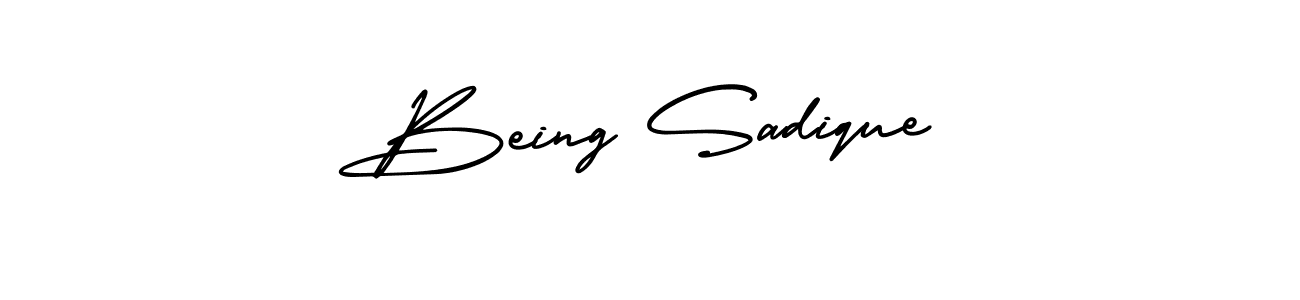 How to Draw Being Sadique signature style? AmerikaSignatureDemo-Regular is a latest design signature styles for name Being Sadique. Being Sadique signature style 3 images and pictures png