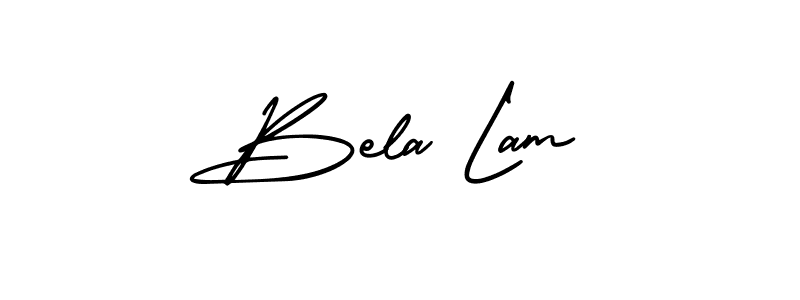 How to make Bela Lam name signature. Use AmerikaSignatureDemo-Regular style for creating short signs online. This is the latest handwritten sign. Bela Lam signature style 3 images and pictures png
