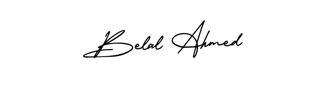 This is the best signature style for the Belal Ahmed name. Also you like these signature font (AmerikaSignatureDemo-Regular). Mix name signature. Belal Ahmed signature style 3 images and pictures png