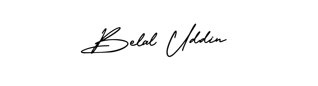 You should practise on your own different ways (AmerikaSignatureDemo-Regular) to write your name (Belal Uddin) in signature. don't let someone else do it for you. Belal Uddin signature style 3 images and pictures png