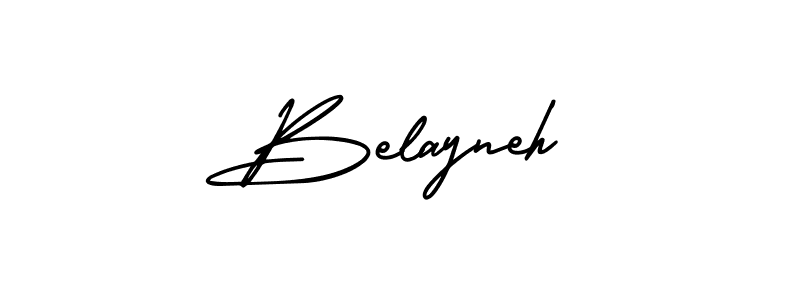 Also You can easily find your signature by using the search form. We will create Belayneh name handwritten signature images for you free of cost using AmerikaSignatureDemo-Regular sign style. Belayneh signature style 3 images and pictures png