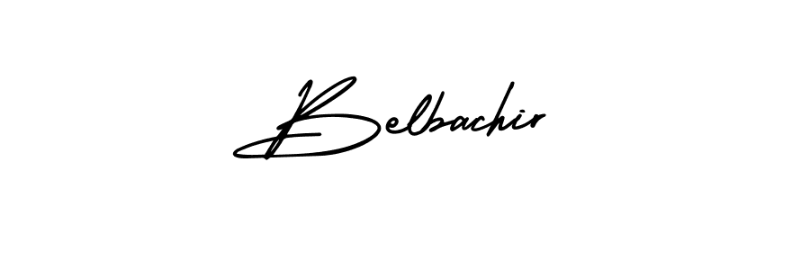 You should practise on your own different ways (AmerikaSignatureDemo-Regular) to write your name (Belbachir) in signature. don't let someone else do it for you. Belbachir signature style 3 images and pictures png