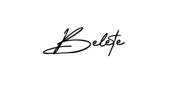 It looks lik you need a new signature style for name Belete. Design unique handwritten (AmerikaSignatureDemo-Regular) signature with our free signature maker in just a few clicks. Belete signature style 3 images and pictures png