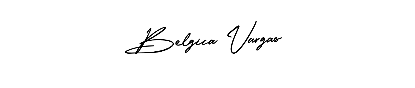 How to make Belgica Vargas name signature. Use AmerikaSignatureDemo-Regular style for creating short signs online. This is the latest handwritten sign. Belgica Vargas signature style 3 images and pictures png