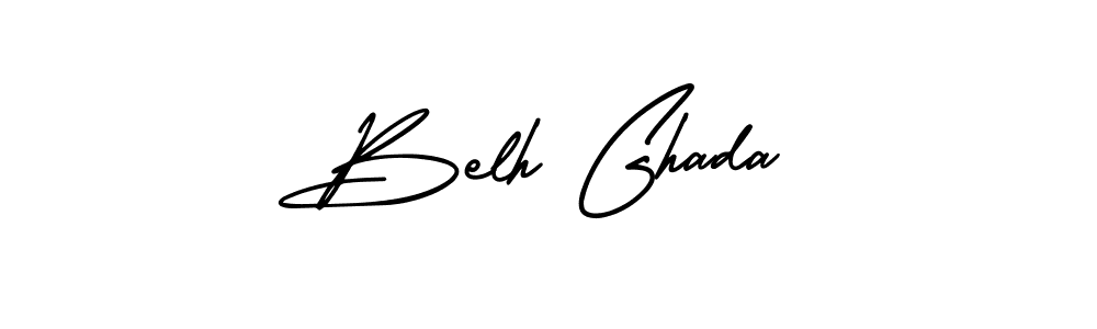if you are searching for the best signature style for your name Belh Ghada. so please give up your signature search. here we have designed multiple signature styles  using AmerikaSignatureDemo-Regular. Belh Ghada signature style 3 images and pictures png