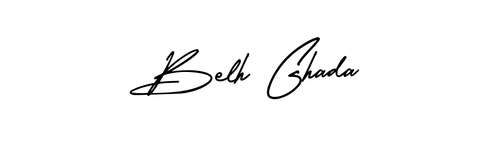 if you are searching for the best signature style for your name Belh Ghada. so please give up your signature search. here we have designed multiple signature styles  using AmerikaSignatureDemo-Regular. Belh Ghada signature style 3 images and pictures png