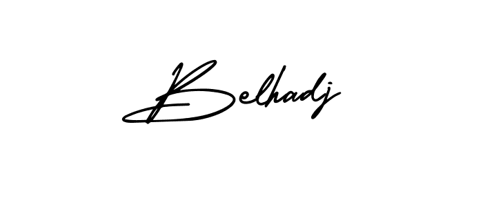 Belhadj stylish signature style. Best Handwritten Sign (AmerikaSignatureDemo-Regular) for my name. Handwritten Signature Collection Ideas for my name Belhadj. Belhadj signature style 3 images and pictures png