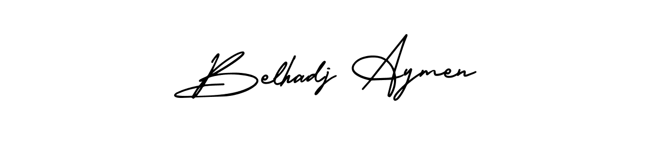 Make a beautiful signature design for name Belhadj Aymen. With this signature (AmerikaSignatureDemo-Regular) style, you can create a handwritten signature for free. Belhadj Aymen signature style 3 images and pictures png