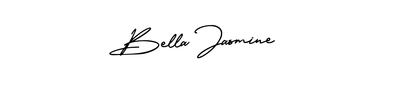 How to make Bella Jasmine name signature. Use AmerikaSignatureDemo-Regular style for creating short signs online. This is the latest handwritten sign. Bella Jasmine signature style 3 images and pictures png