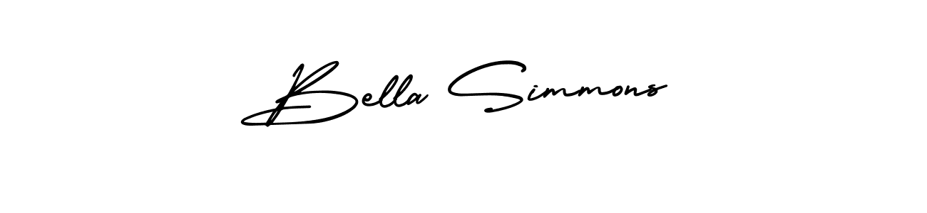 How to make Bella Simmons name signature. Use AmerikaSignatureDemo-Regular style for creating short signs online. This is the latest handwritten sign. Bella Simmons signature style 3 images and pictures png