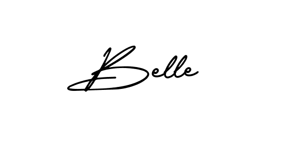You should practise on your own different ways (AmerikaSignatureDemo-Regular) to write your name (Belle ) in signature. don't let someone else do it for you. Belle  signature style 3 images and pictures png