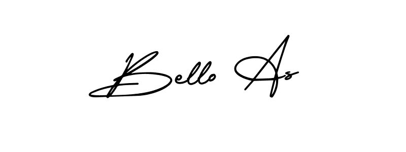 Use a signature maker to create a handwritten signature online. With this signature software, you can design (AmerikaSignatureDemo-Regular) your own signature for name Bello As. Bello As signature style 3 images and pictures png